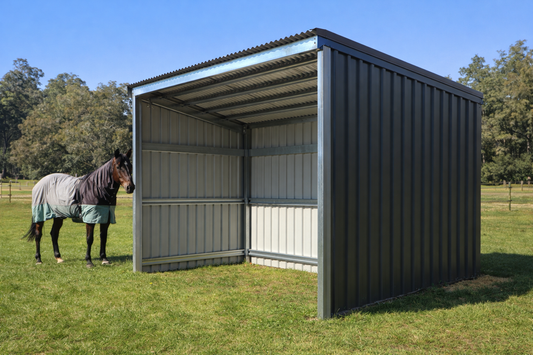 Heavy-duty 4m x 3m portable farm shelter designed for livestock, equipment, and rural storage.