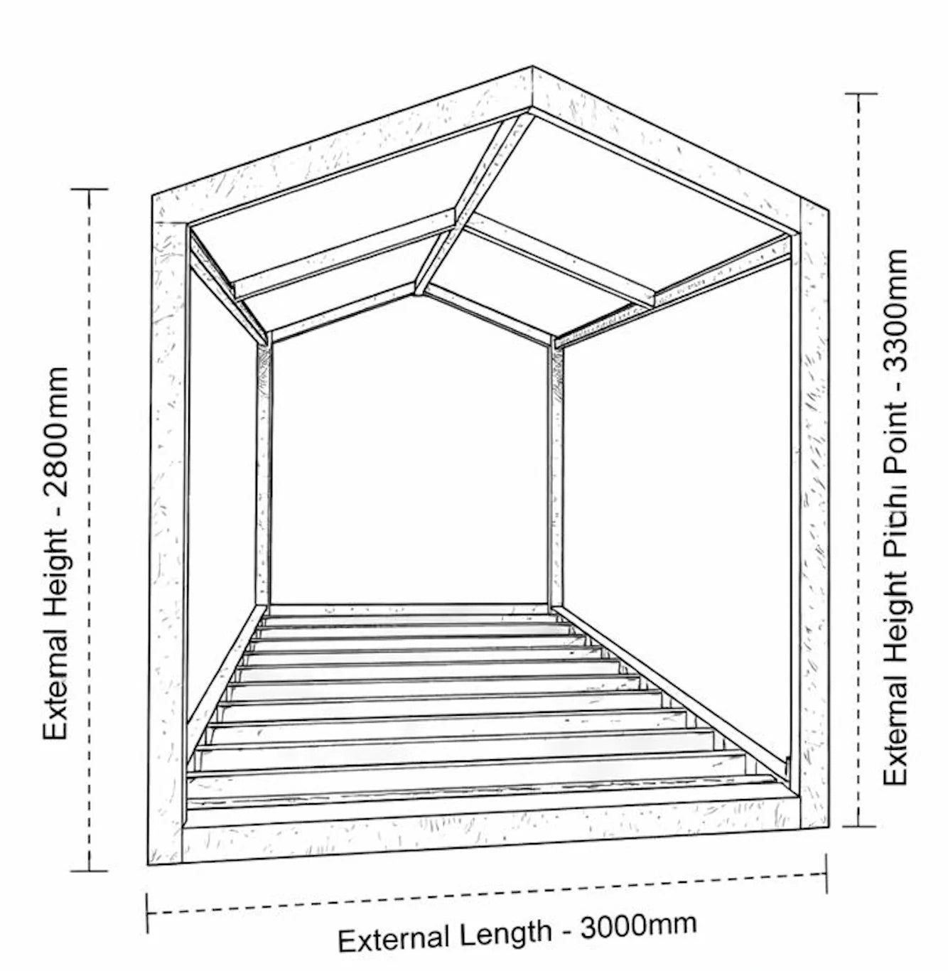 High Pitch Prefab modular steel frame building – modern A-frame roof structure system