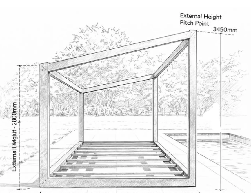 6m x 3m Skillion Roof Steel Frame Kit – Galvanised Steel Structure | DIY Modular Building Frame