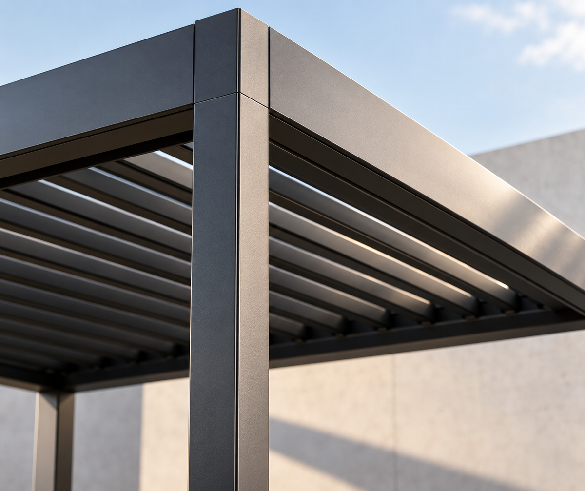 3m x 3m Electric Aluminium Louvre Pergola LED Lighting