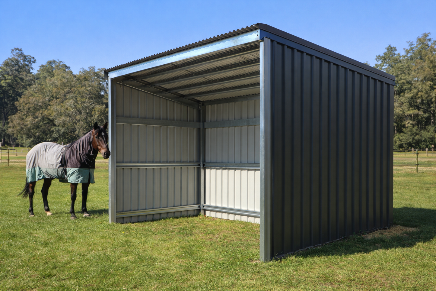 Heavy-duty 4m x 3m portable farm shelter designed for livestock, equipment, and rural storage.