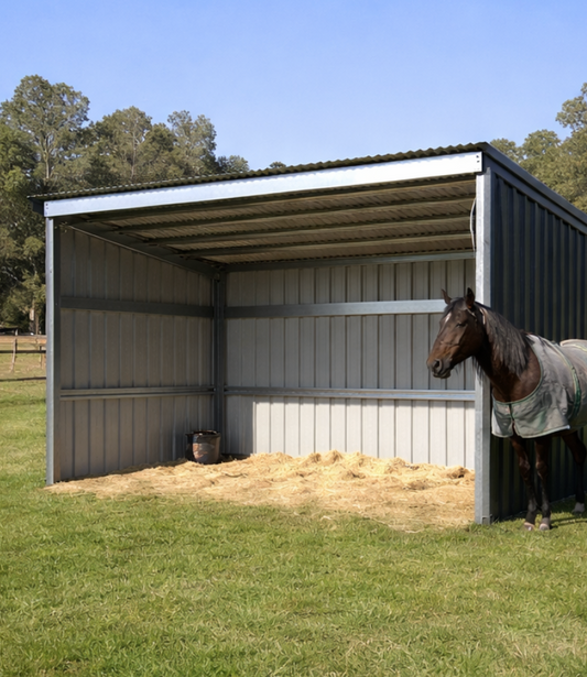 Heavy-duty 4m x 3m portable farm shelter designed for livestock, equipment, and rural storage.