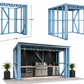 Storage BBQ Kitchen  Shed Steel Frame Kit set – 1.0m x 2.4m